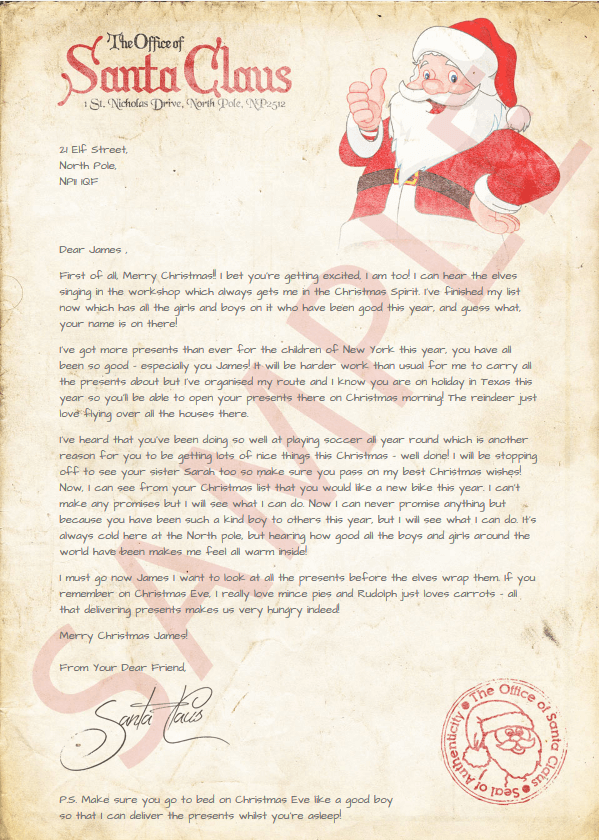  letter from Santa